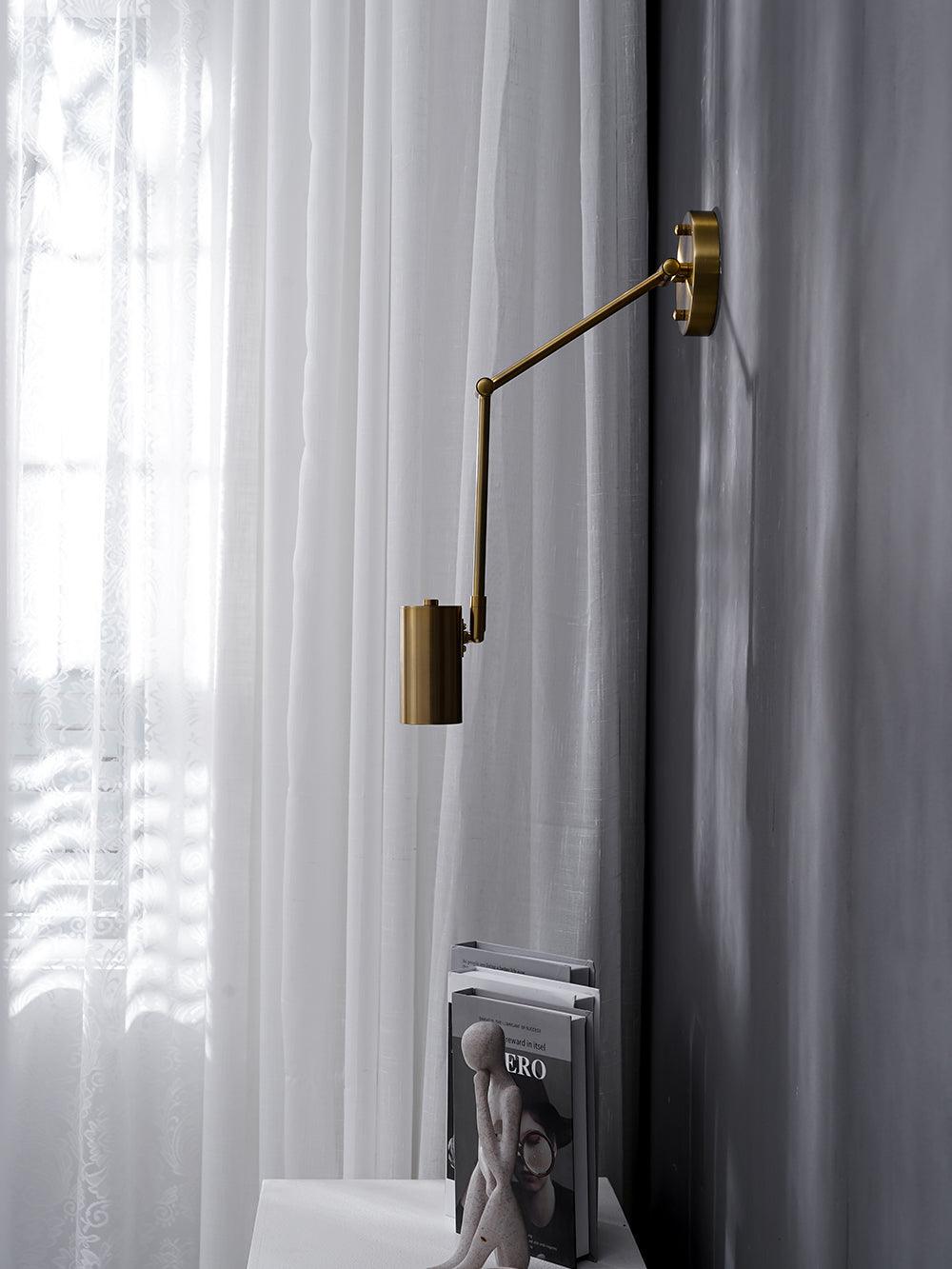 Lustra Wall Sconce Brass Swing Arm Adjustable