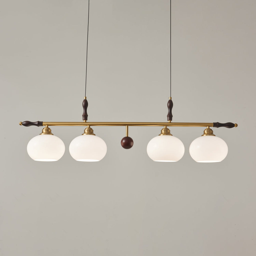 Sylvara Premium Elegance Traditional Wood Glass Pendant Lamp