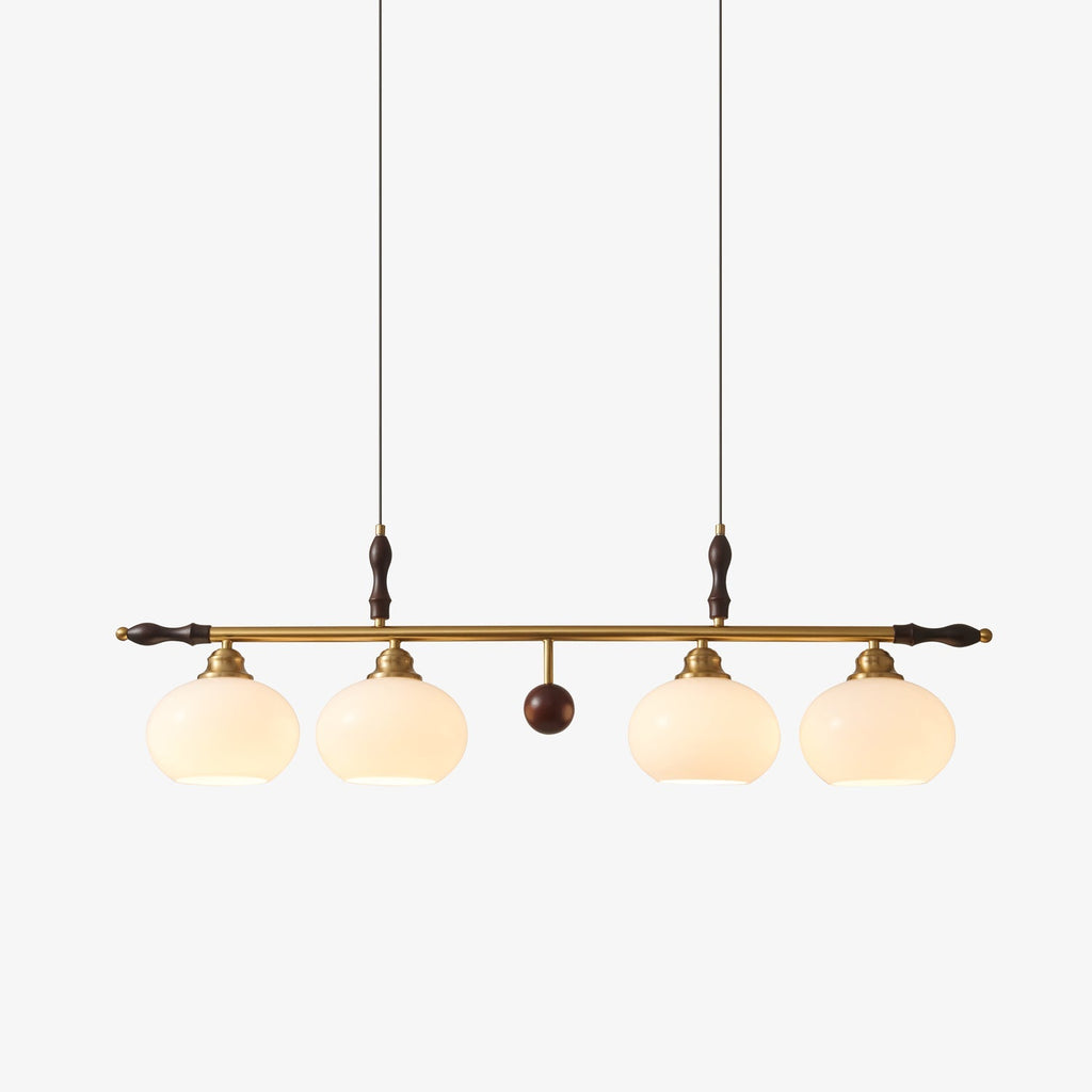 Sylvara Premium Elegance Traditional Wood Glass Pendant Lamp