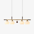 Sylvara Premium Elegance Traditional Wood Glass Pendant Lamp