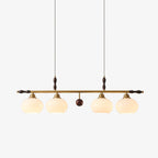 Sylvara Premium Elegance Traditional Wood Glass Pendant Lamp