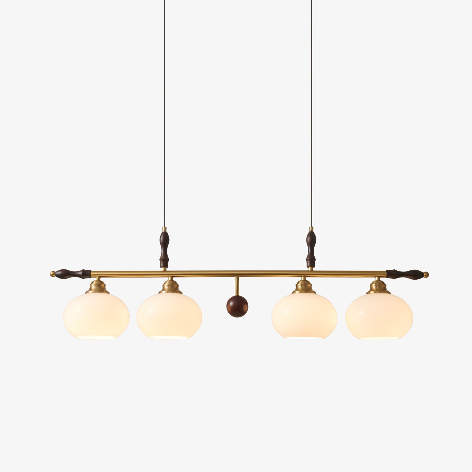 Sylvara Premium Elegance Traditional Wood Glass Pendant Lamp