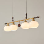 Sylvara Premium Elegance Traditional Wood Glass Pendant Lamp