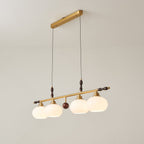 Sylvara Premium Elegance Traditional Wood Glass Pendant Lamp