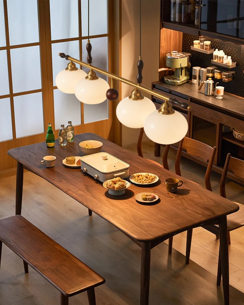 Sylvara Premium Elegance Traditional Wood Glass Pendant Lamp