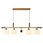 Sylvara Premium Elegance Traditional Wood Glass Pendant Lamp