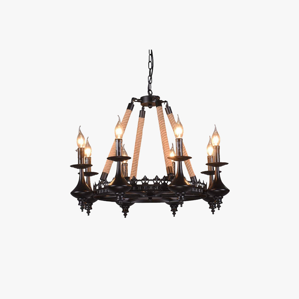 Epoch Retro Candle Chandelier Rope Restaurant Bar