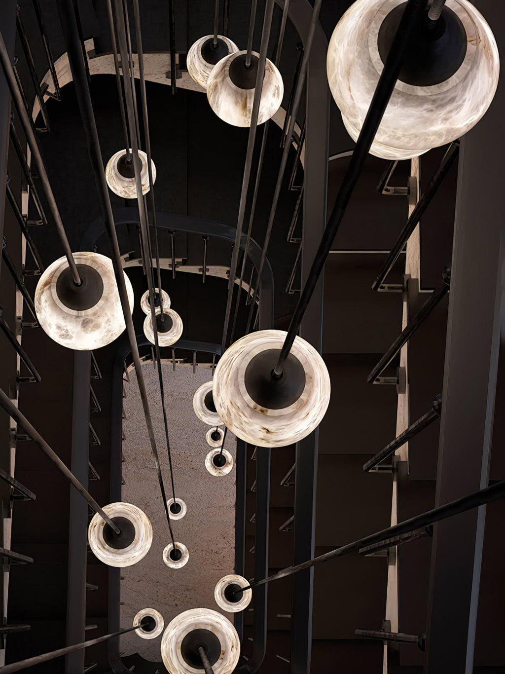 Ostara Brass & Alabaster Pendant Lamp