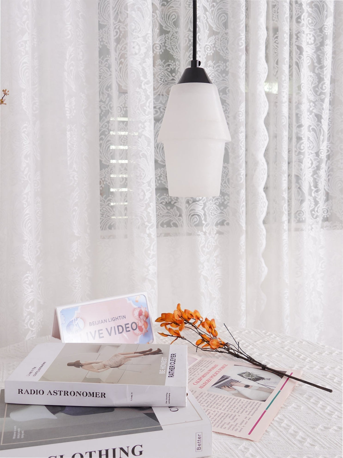 Ostara Brass & Alabaster Pendant Lamp