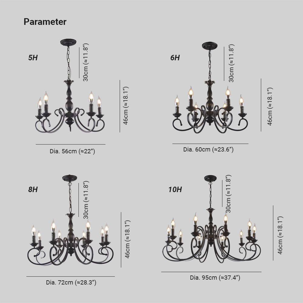 Silva Creative Retro Candle Chandelier Bedroom
