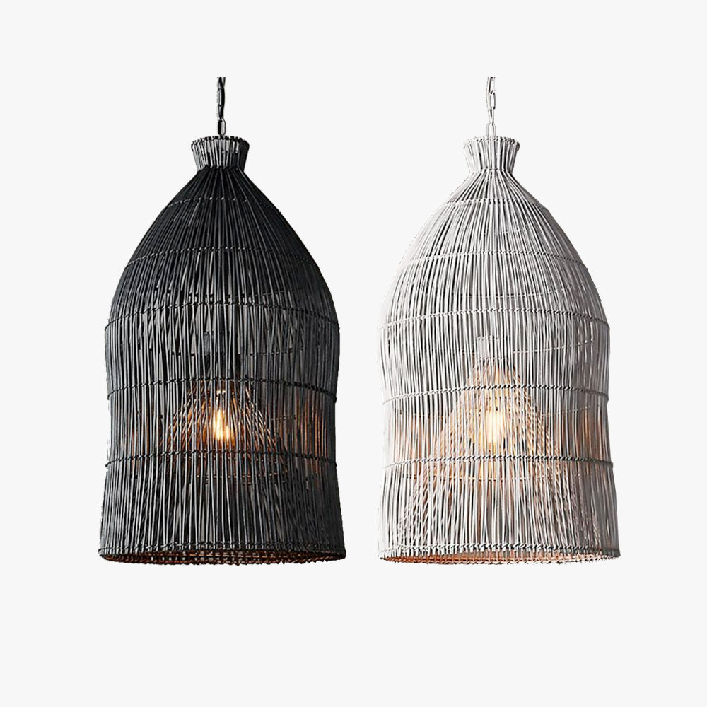 Ritta Design Birdcage LED Pendant Light Rattan Bedroom Living Room