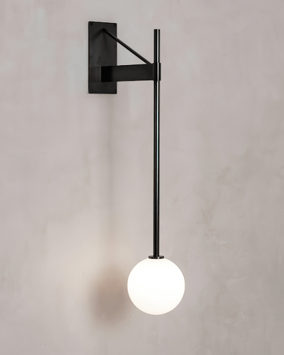 Wall Lamp Rod Glass Globe Minimal Lamp Fixture Bedside