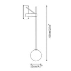Wall Lamp Rod Glass Globe Minimal Lamp Fixture Bedside