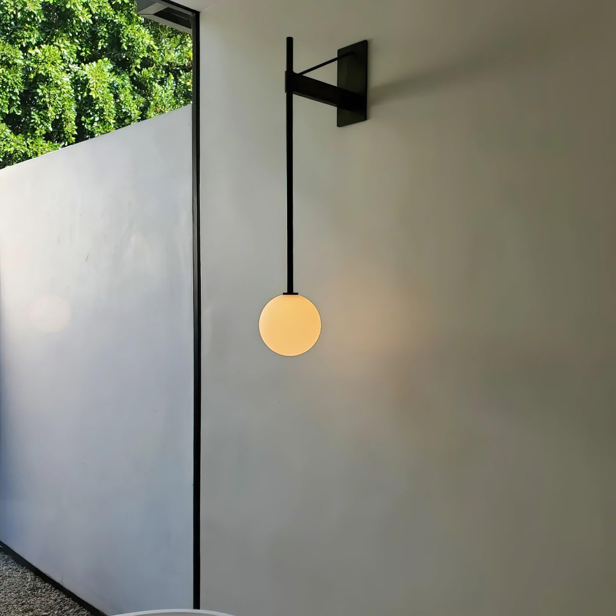 Wall Lamp Rod Glass Globe Minimal Lamp Fixture Bedside