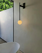 Wall Lamp Rod Glass Globe Minimal Lamp Fixture Bedside
