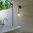 Wall Lamp Rod Glass Globe Minimal Lamp Fixture Bedside