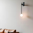 Wall Lamp Rod Glass Globe Minimal Lamp Fixture Bedside