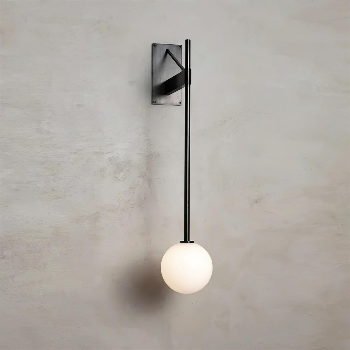 Wall Lamp Rod Glass Globe Minimal Lamp Fixture Bedside