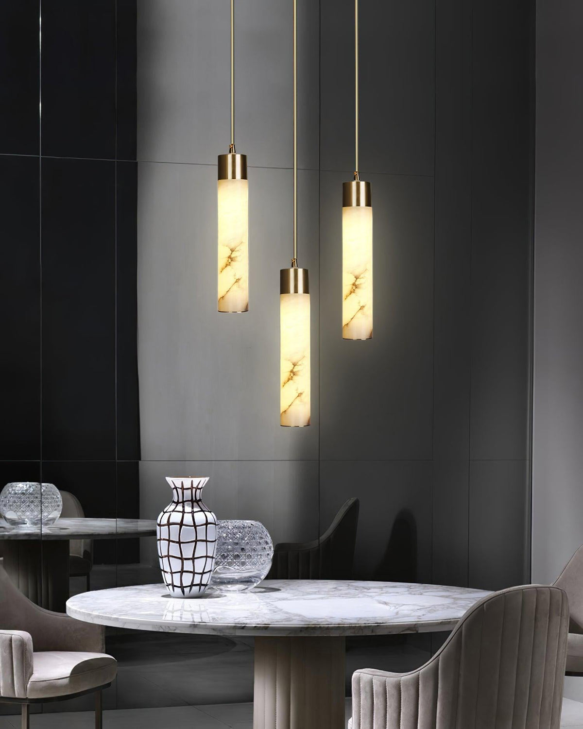 Cylinder Alabaster Pendant Light