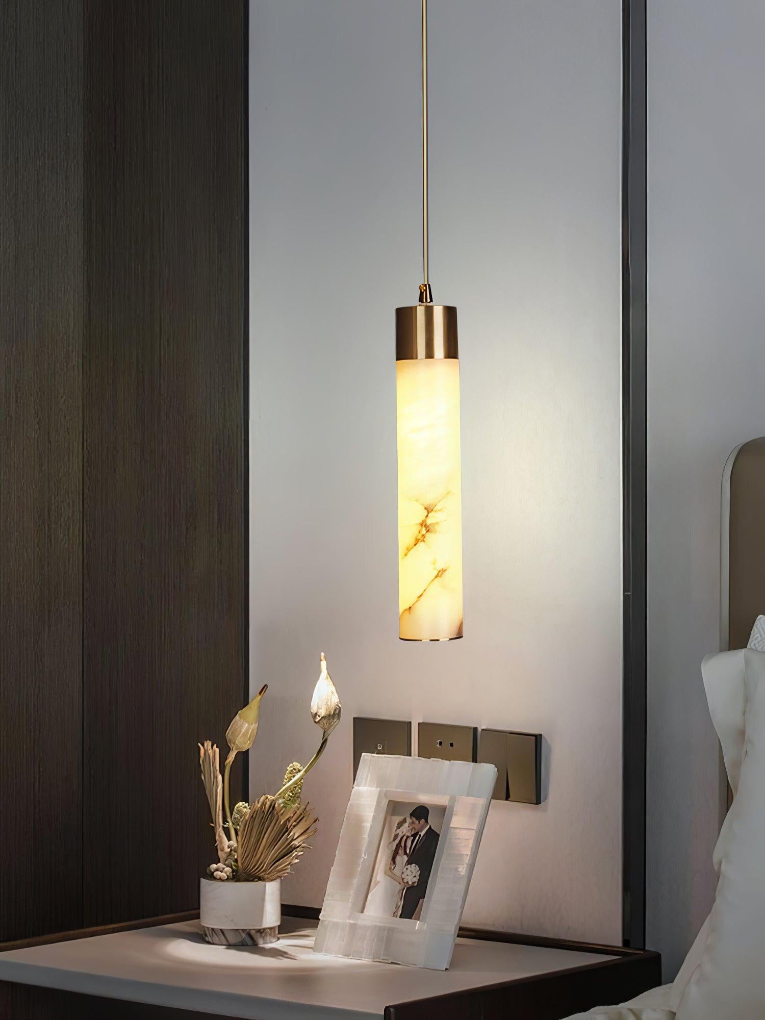 Cylinder Alabaster Pendant Light