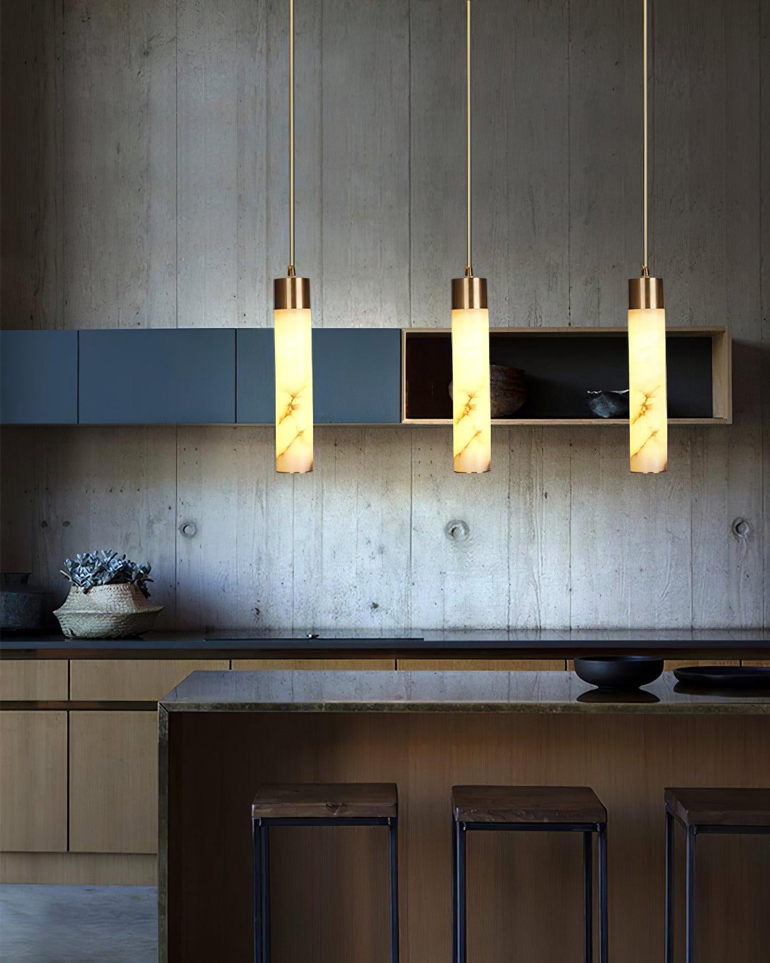 Cylinder Alabaster Pendant Light