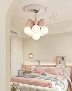 Chandelier Heart Accents Globe Shades Playful Modern Kids Room