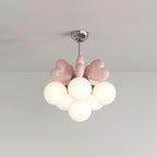 Chandelier Heart Accents Globe Shades Playful Modern Kids Room