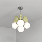 Chandelier Heart Accents Globe Shades Playful Modern Kids Room
