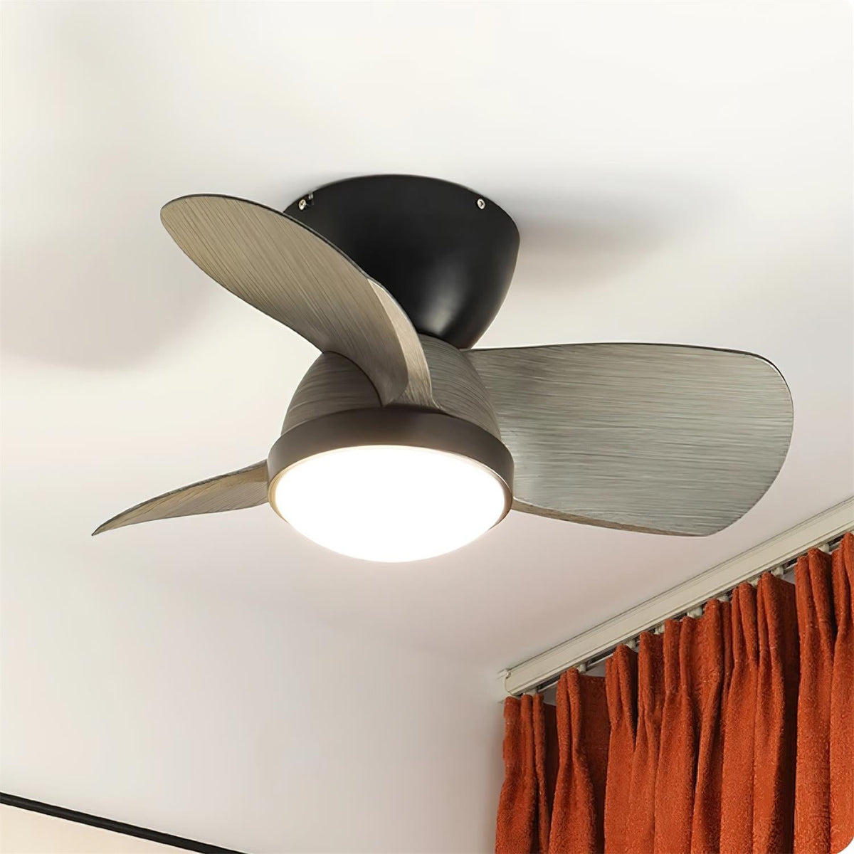Talaya Ceiling Fan Light Wooden Blades Modern Bedroom