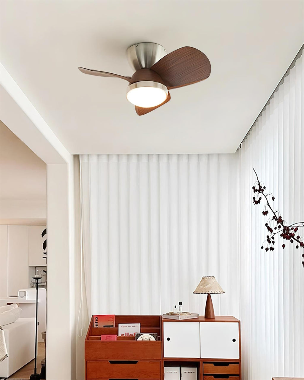 Talaya Ceiling Fan Light 24" Brushed Wood Blades