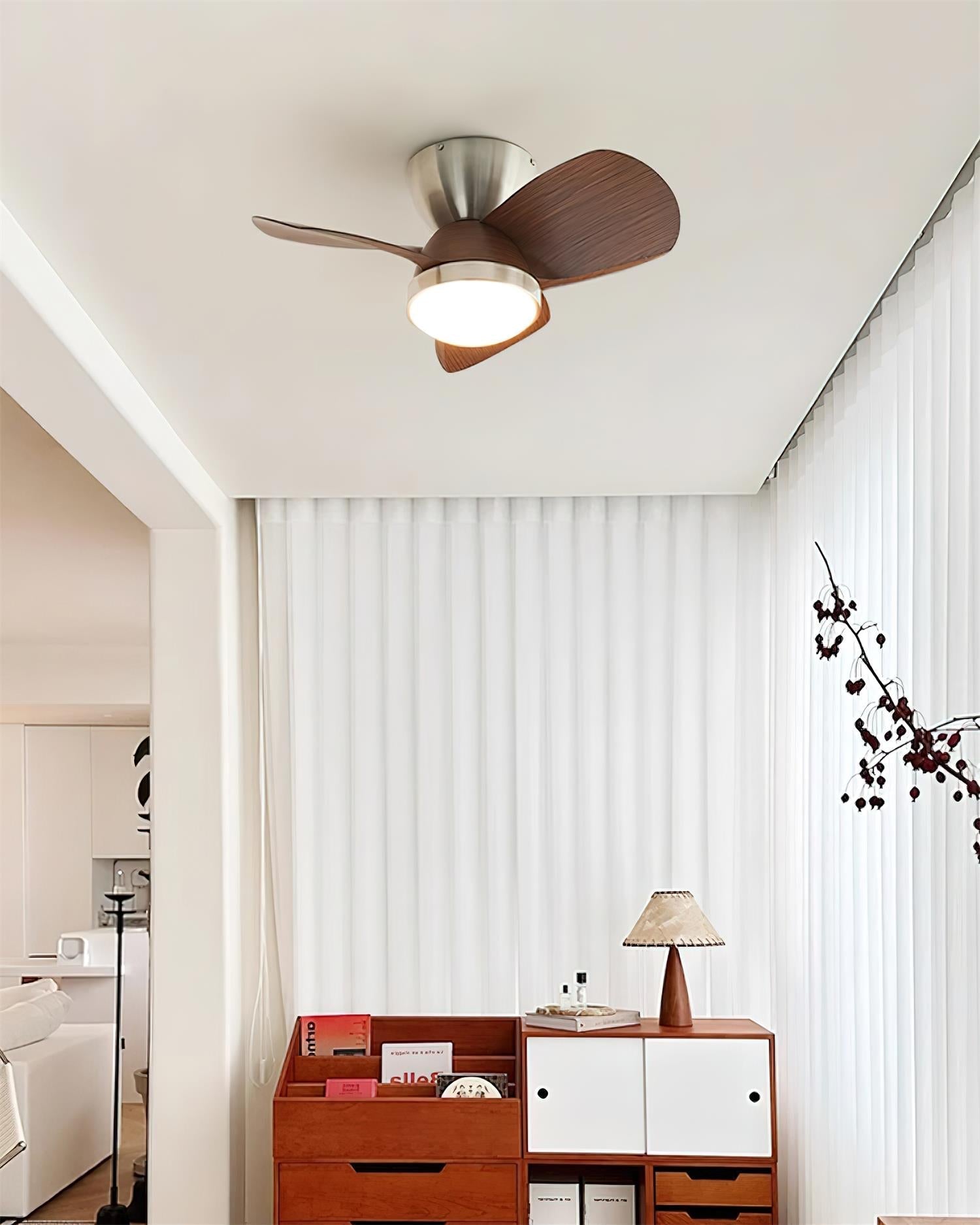 Talaya Ceiling Fan Light 24" Brushed Wood Blades