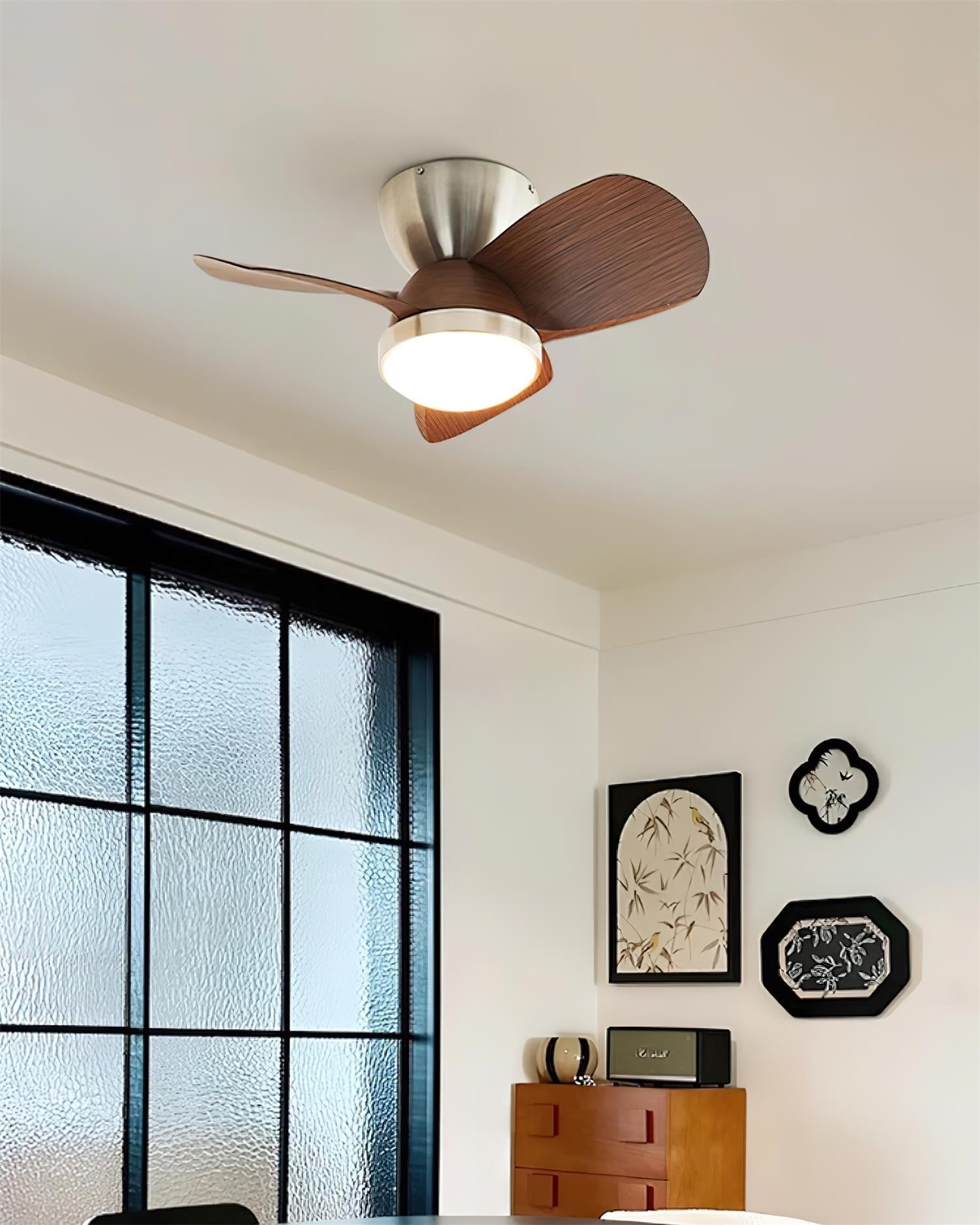 Talaya Ceiling Fan Light 24" Brushed Wood Blades