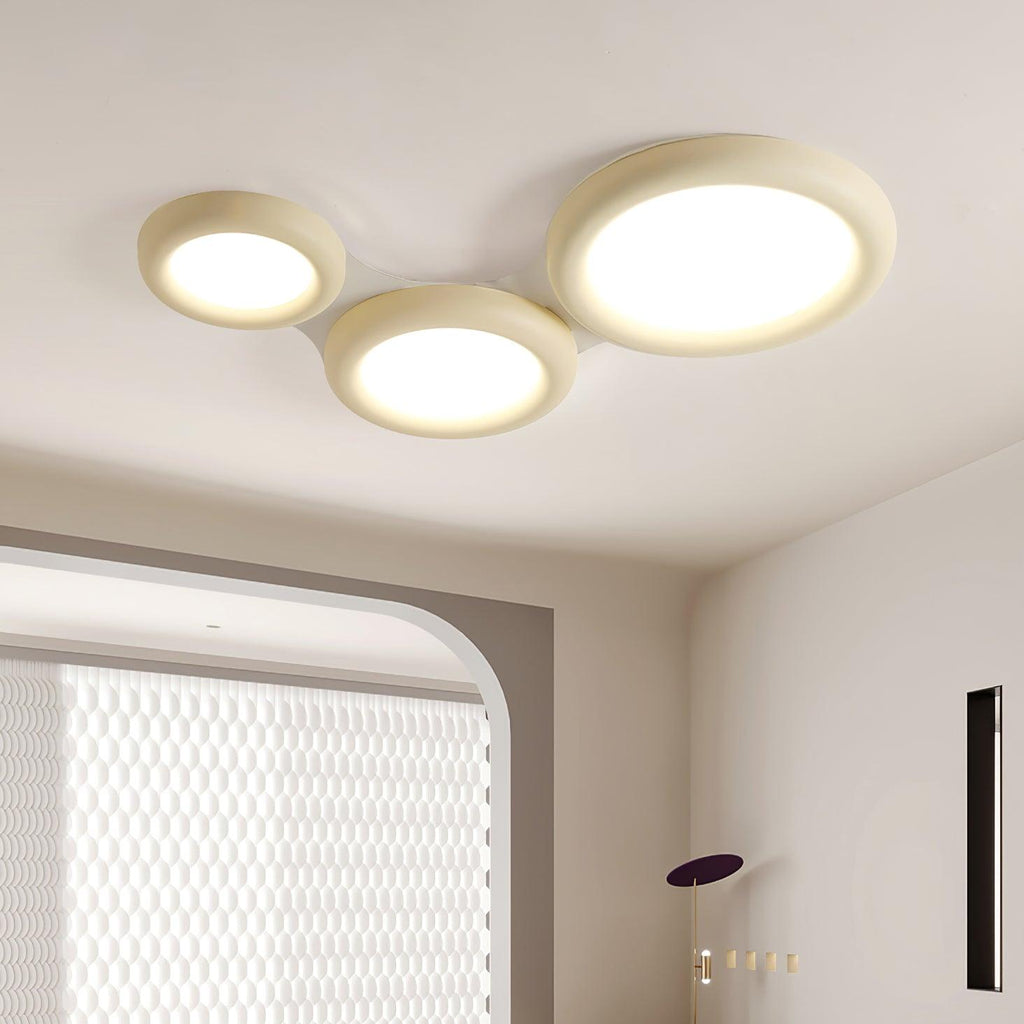 Ceiling Light Beige Flush Mount with Acrylic Canopy Minimalist