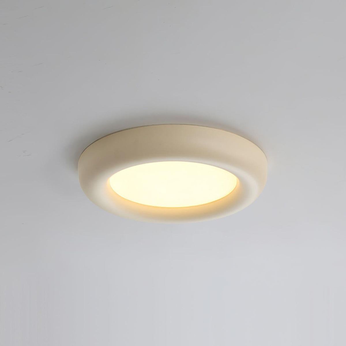 Ceiling Light Beige Flush Mount with Acrylic Canopy Minimalist