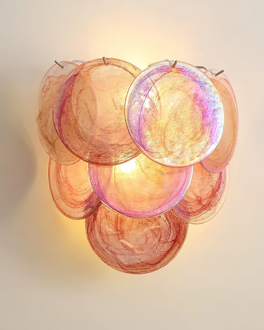 Opalara Pink Capiz Shell Wall Lamp