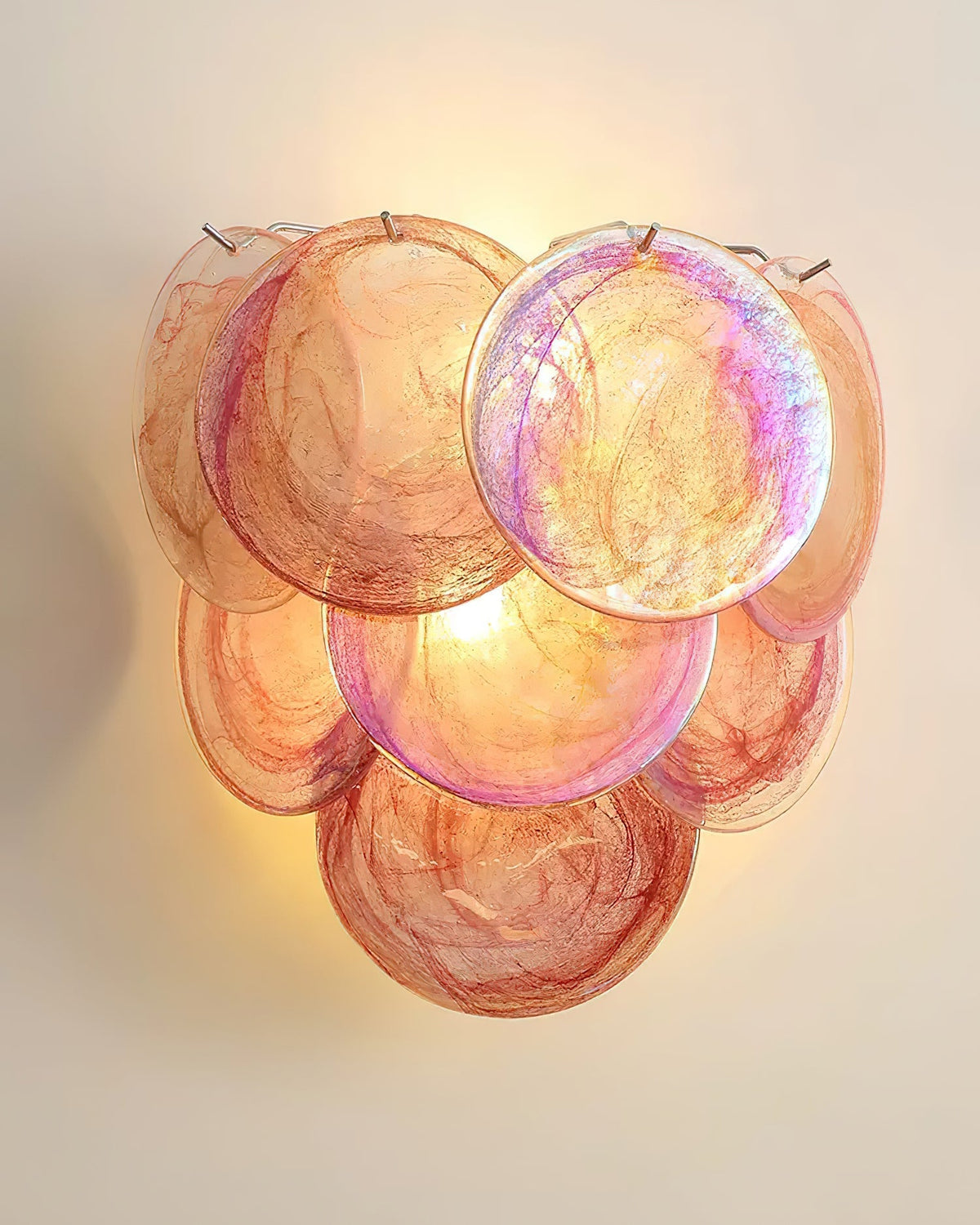 Opalara Pink Capiz Shell Wall Lamp