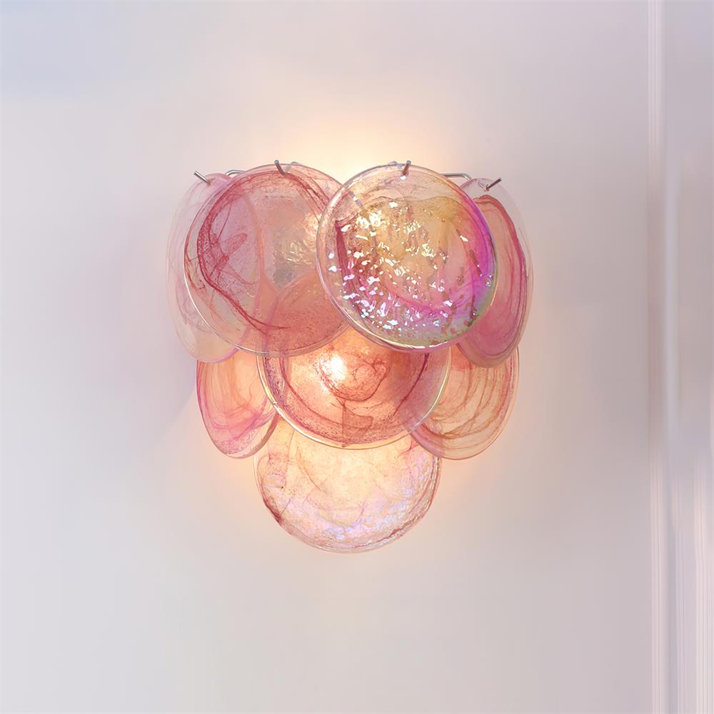 Opalara Pink Capiz Shell Wall Lamp