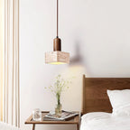 Ritta  Square Travertine Pendant Light