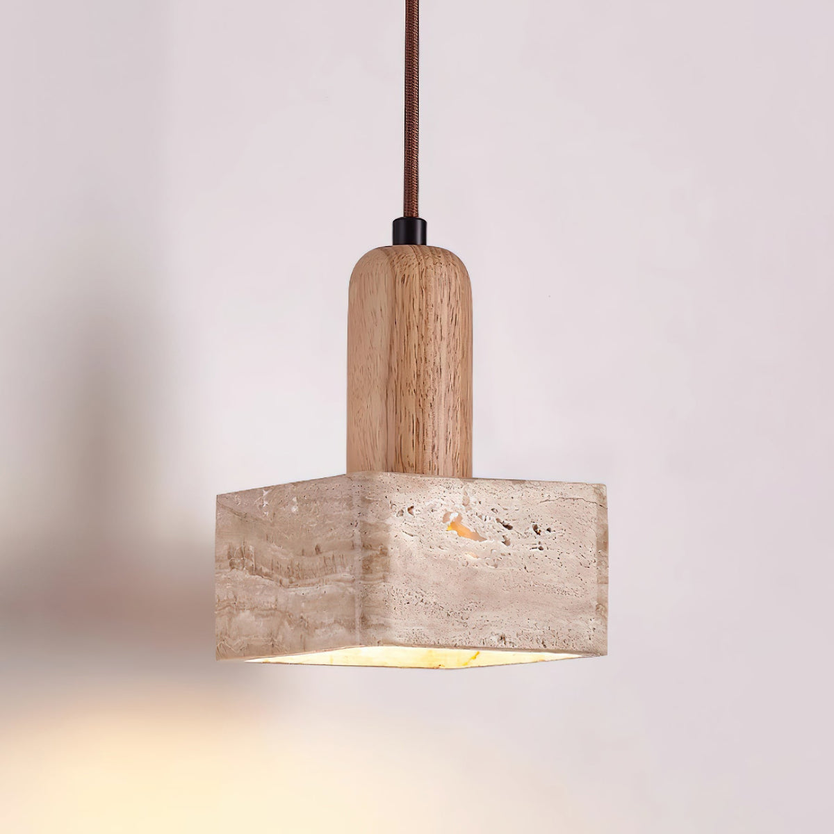 Ritta  Square Travertine Pendant Light