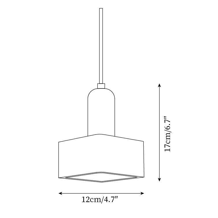 Ritta  Square Travertine Pendant Light