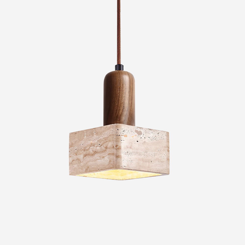 Ritta  Square Travertine Pendant Light