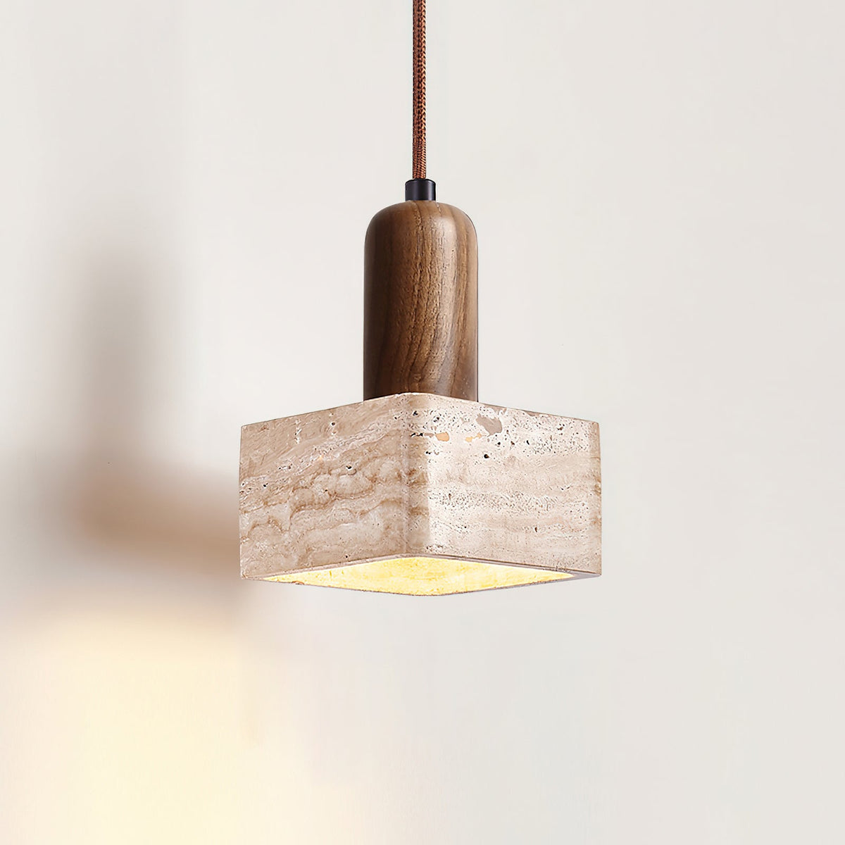 Ritta  Square Travertine Pendant Light