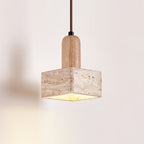 Ritta  Square Travertine Pendant Light