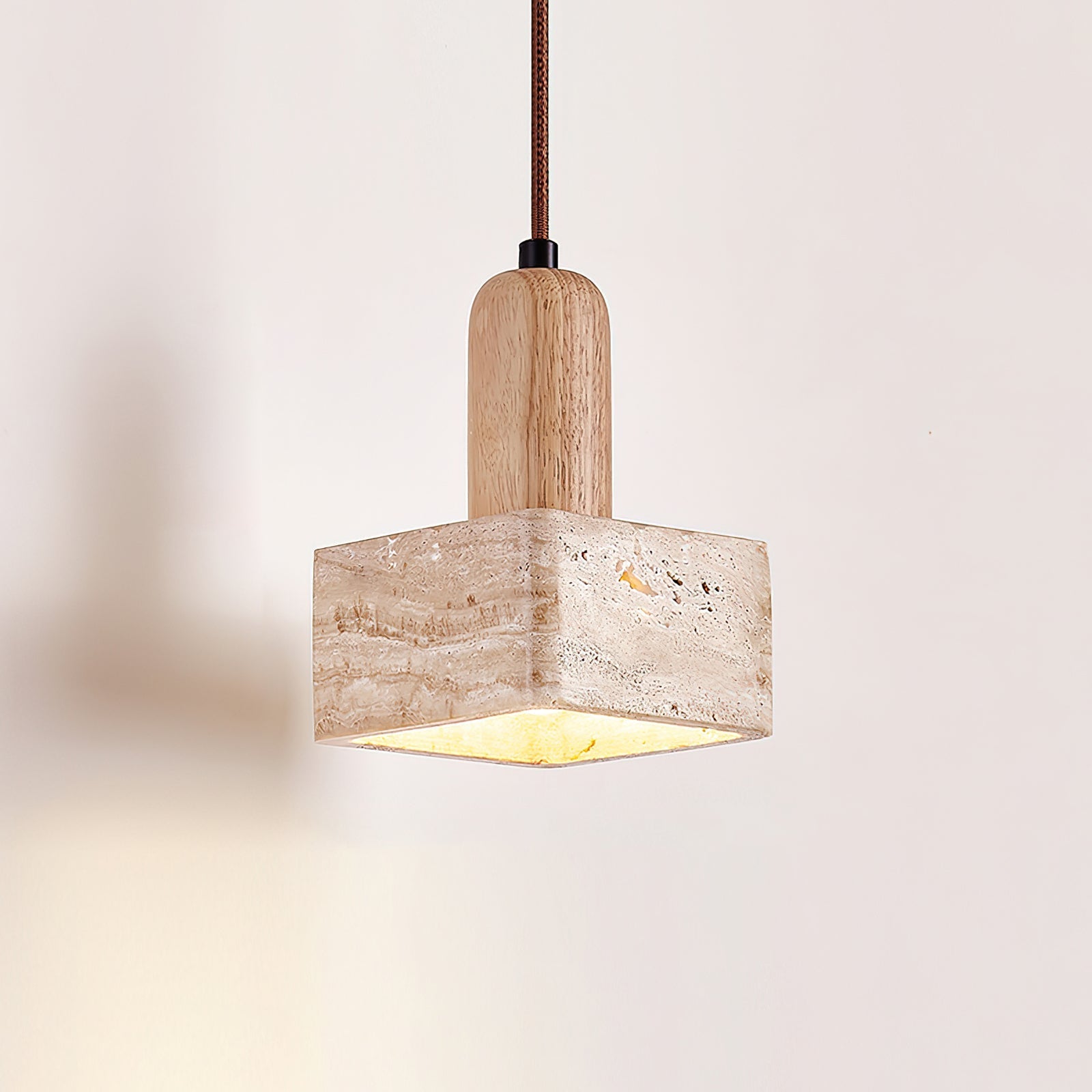 Ritta  Square Travertine Pendant Light