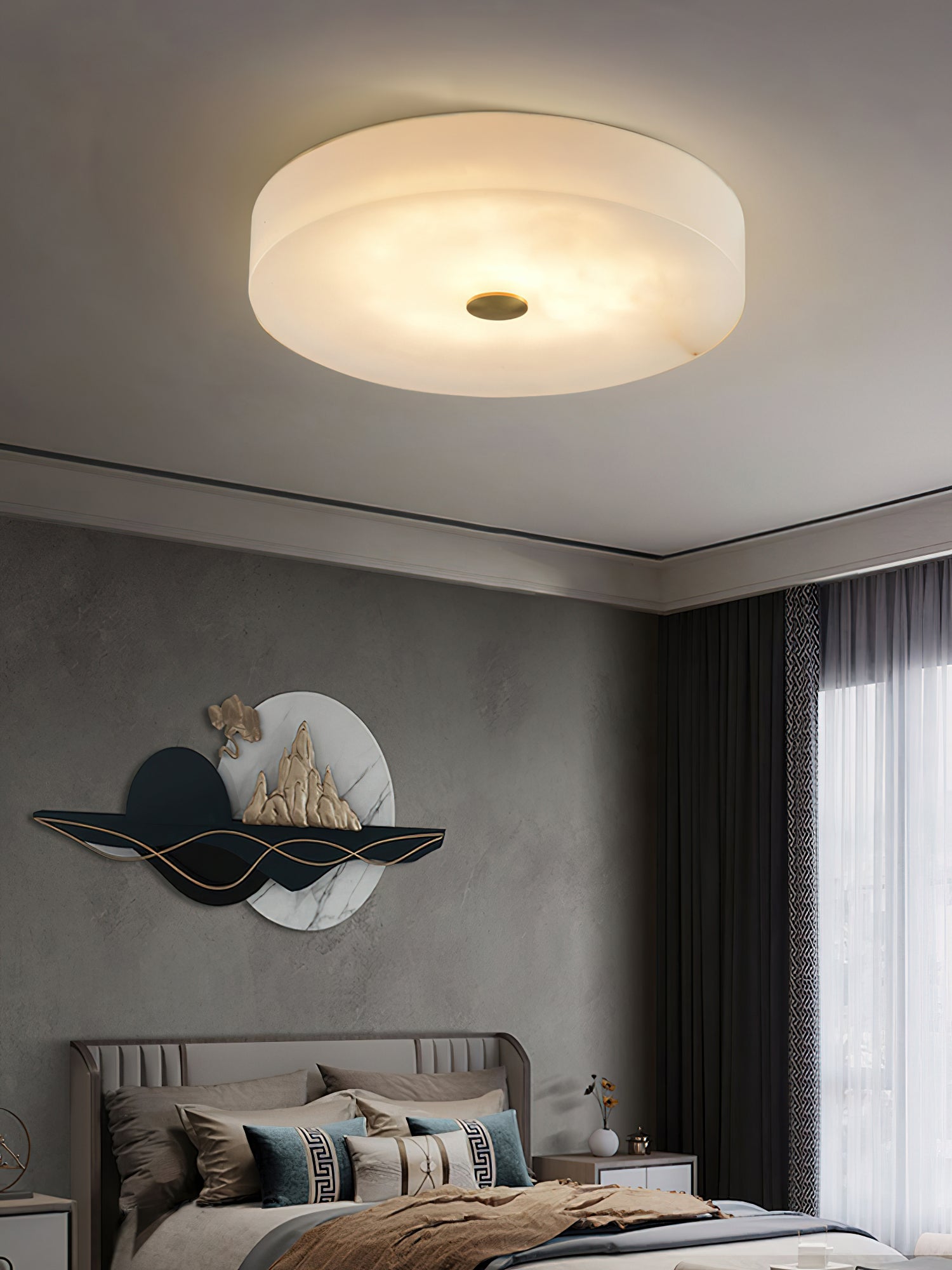 Unorir Modern Minimalist Alabaster Ceiling Light