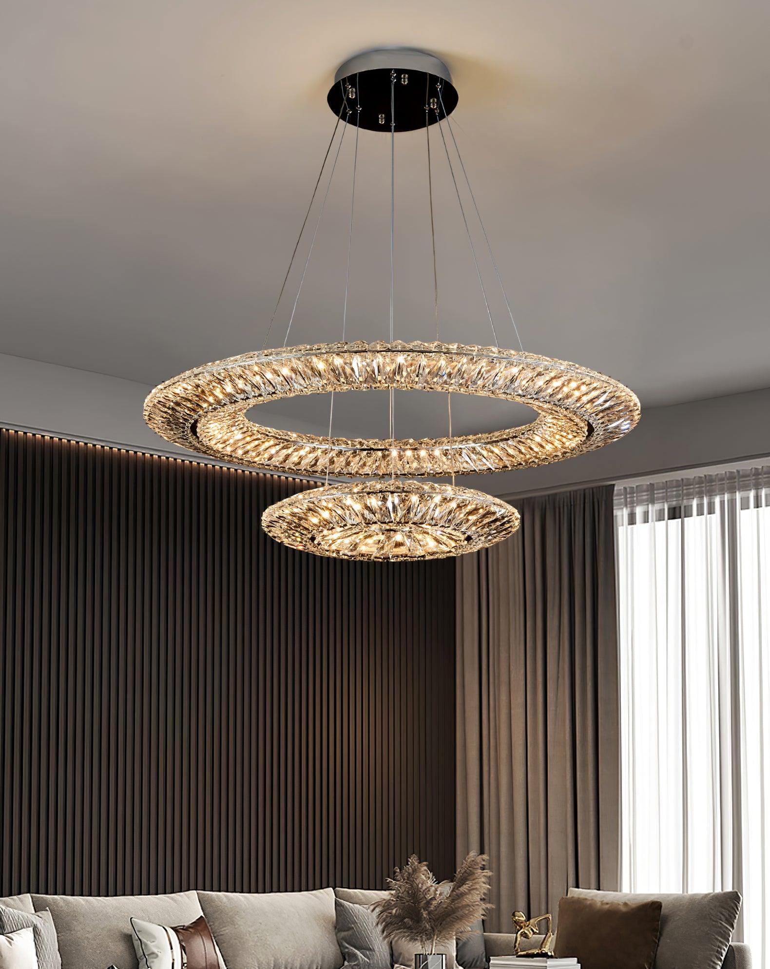 Lustra Chandelier Geometric Crystal LED Elegant
