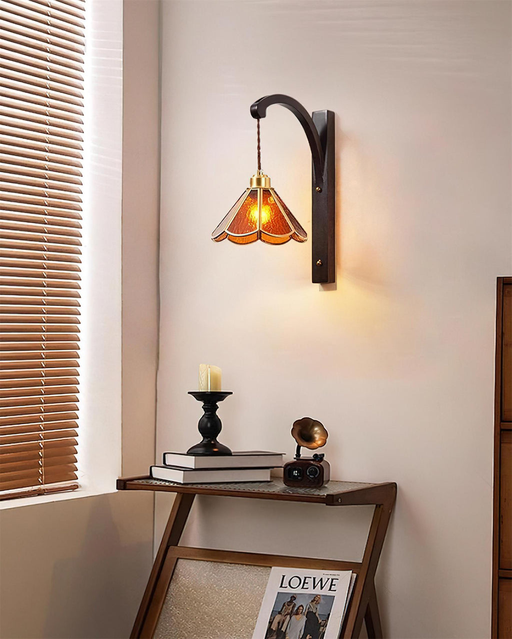 Clario Tavelle Wall Lamp flower-like Glass