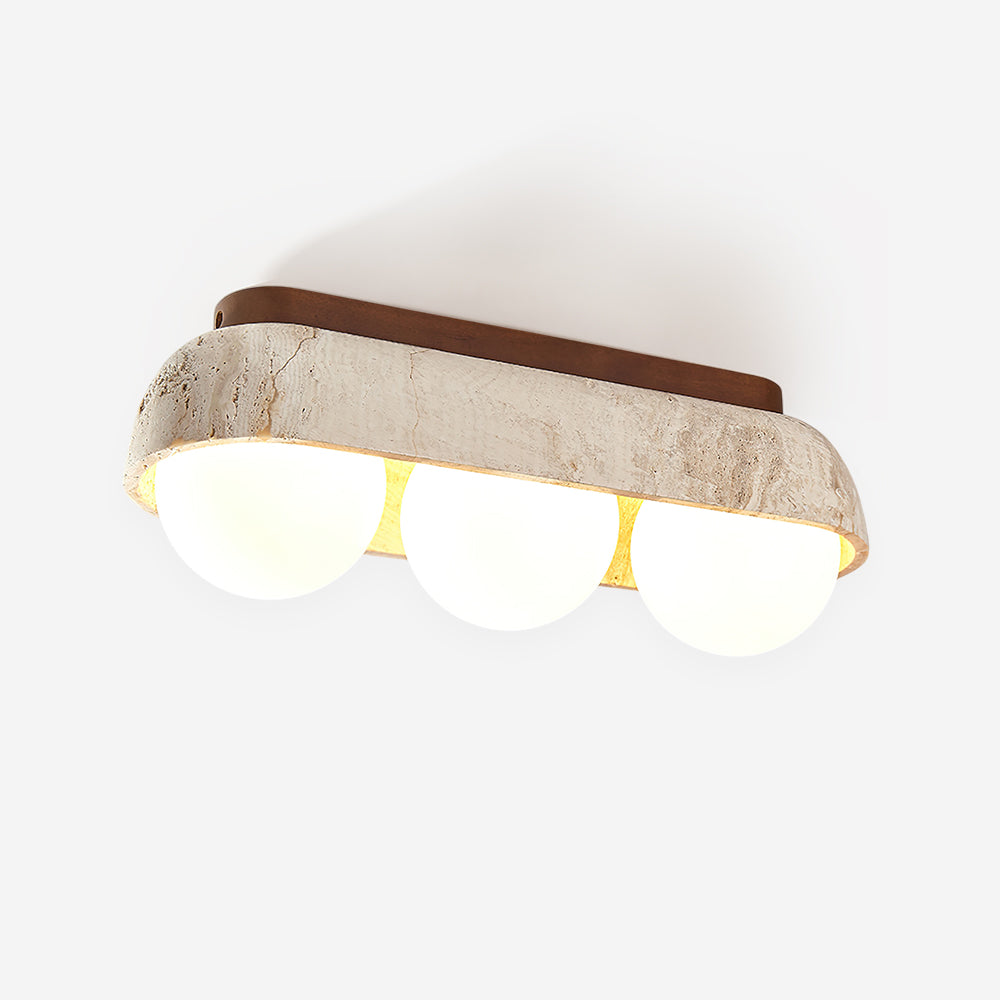 Ritta Ceiling Light  Travertine Rectangular