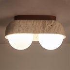 Ritta Ceiling Light  Travertine Rectangular