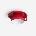 Teacup Ceiling Lamp Red Ceramics